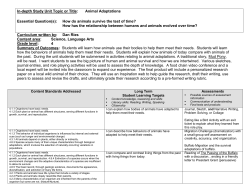 Animal Adaptations - Arlee School Song