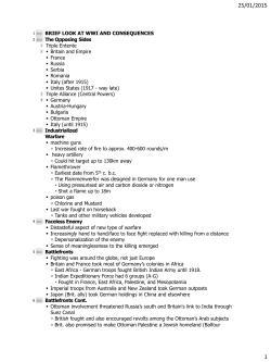 Brief Look at WWI and Consequences