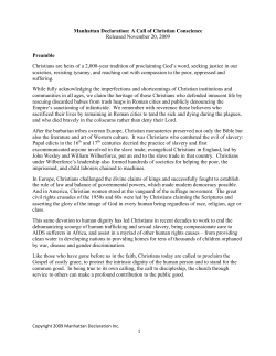 Manhattan Declaration: A Call of Christian Conscience Released