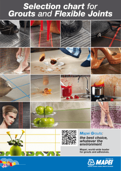 Selection chart for Grouts and Flexible Joints
