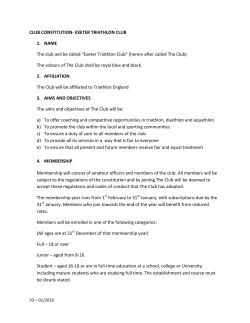 ETC Constitution - Exeter Triathlon Club