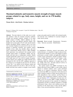 Maximal isokinetic and isometric muscle strength of major
