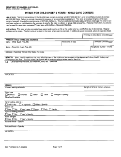 Infant Intake Form