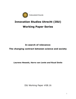 Innovation Studies Utrecht (ISU) Working Paper Series