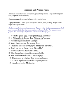 Common and Proper Nouns 1. It`s not a good idea to eat green beef