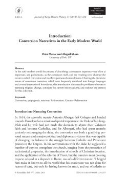 Introduction: Conversion Narratives in the Early Modern World