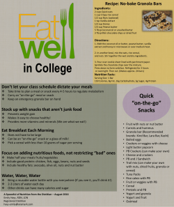 in College Don`t let your class schedule dictate your meals