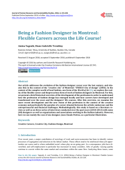 Being a Fashion Designer in Montreal: Flexible Careers across the