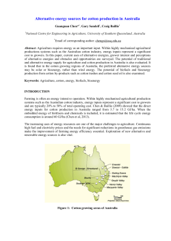Alternative energy sources for cotton production in