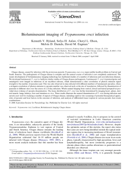Bioluminescent imaging of Trypanosoma cruzi infection