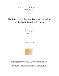 The Effects of Policy Guidance on Perceptions of the Fed`s Reaction