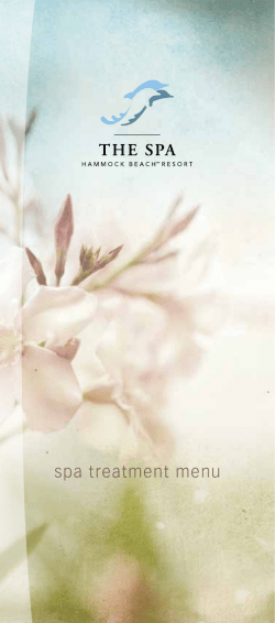 spa treatment menu - Hammock Beach Resort