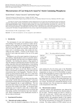 Microstructure of Cast Strip in 0.1 mass%C Steels Containing