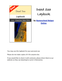 Dead Sea Lapbook - Homeschool Helper Online