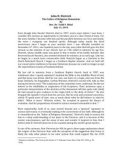 John H. Dietrich - Unitarian Universalist Church of Spokane