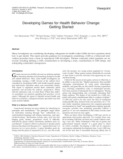 Developing Games for Health Behavior Change: Getting