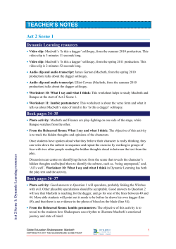 TEACHER`S NOTES Act 2 Scene 1