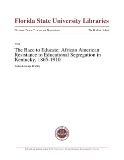 The Race To Educate: African American Resistance To
