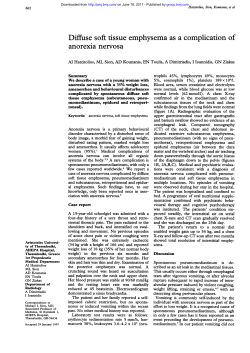 Diffuse soft tissue emphysema as a complication of anorexia nervosa