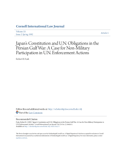 Japan`s Constitution and U.N. Obligations in the Persian Gulf War