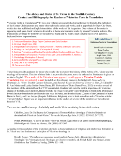 Annotated Bibliography for Topics by and about the Victorines.