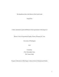The Republican Idea in the History of the Czech Lands Joseph Hess