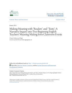 Making Meaning with "Readers" and "Texts": A