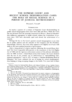 The Supreme Court and Recent School Desegregation Cases: The