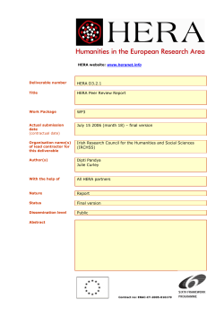 HERA D3.2.1 HERA Peer Review Report WP3 July 15 2006 (month