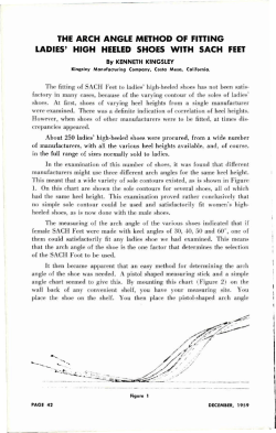 THE ARCH ANGLE METHOD OF FITTING LADIES` HIGH HEELED