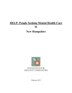 HELP: People Seeking Mental Health Care in New Hampshire