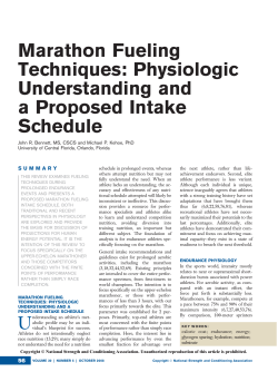 Marathon Fueling Techniques: Physiologic Understanding