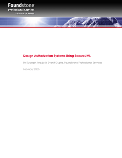 Design Authorization Systems Using SecureUML