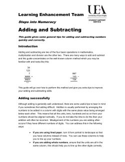 Adding and Subtracting