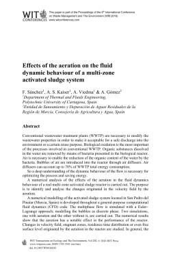 Effects of the aeration on the fluid dynamic behaviour of a multi