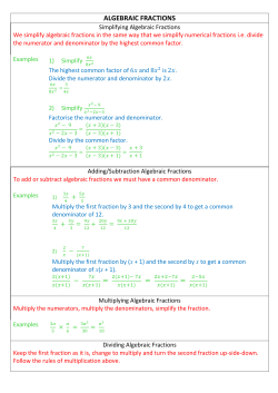 Algebraic Fractions