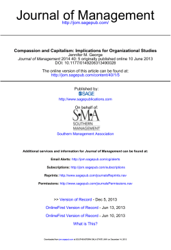 Journal of Management - Southeastern Homepages