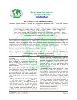 Role Of Calcium Hydroxide In Endodontics