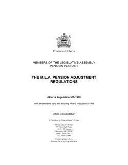 the mla pension adjustment regulations
