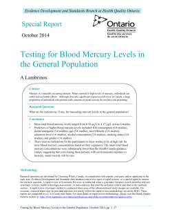 Testing for Blood Mercury Levels in the General Population