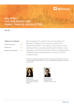 Malaysia Life Insurance and Family Takaful Newsletter, May 2017