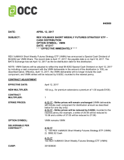 cash distribution option symbol: vmin date