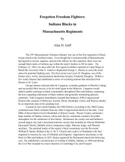Forgotten Freedom Fighters: Indiana Blacks in Massachusetts