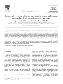 Sucrose±salt combined effects on mass transfer kinetics and product