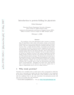 Introduction to protein folding for physicists