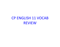 CP ENGLISH 11 VOCAB REVIEW