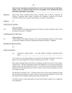 - 270 - MINUTES OF THE REGULAR MEETING OF CITY COUNCIL