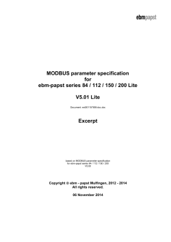 MODBUS 5.01 parameter specification customer excerpt