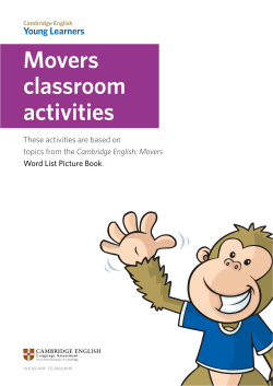 Movers classroom activities