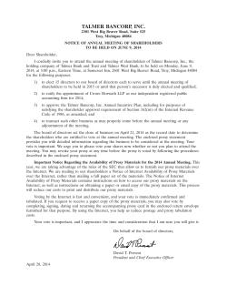 Talmer Bancorp Proxy Statement